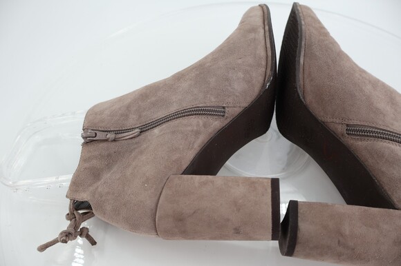 Stuart Weitzman Ankle Boots Women's Size 10 Beige Suede Stretchy Booties - Picture 7 of 12